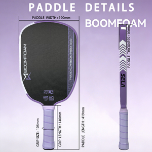 Raquettes de pickleball SELA T800 en fibre de carbone avec surface de friction rugueuse, bord en EVA GEN5 et noyau BoomFoam ultra-puissant - Product Image 5