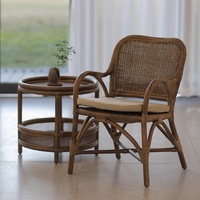 Chaise de restaurant en rotin de style nordique européen moderne, chaise de salle à manger individuelle à dossier haut tressée à la main, chaise de loisirs avec dossier