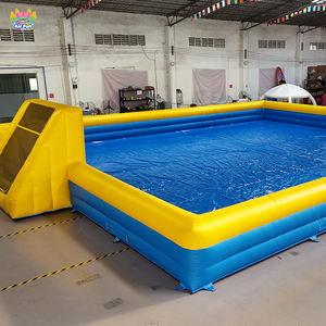 Terrain de football gonflable commercial en plein air avec zone de saut, terrain de football savonneux <span class=keywords><strong>pour</strong></span> enfants et adultes, château savonneux, stade - Product Image 3