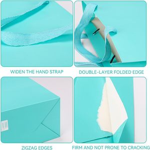 Luxury Jewelry Cosmetics Clothing <b>Shop</b> <b>Small</b> Gift Shopping Tote Paper Packaging Bag with Custom Print logo and Ribbon Handle - Product Image 3