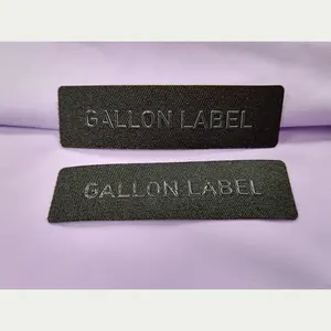 Label custom logo 3d embossed two color product for clothing sticker garment rubber iron on thermal transfer label custom