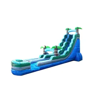 Inflable comercial agua antideslizante y diapositiva inflable tobogán de agua con piscina para venta