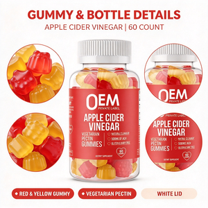 Gummies de Vinaigre de <span class=keywords><strong>Cidre</strong></span> de Pomme OEM ODM 500mg ACV Végétarien Pectine Marque Privée Complément Alimentaire 60 Unités - Product Image 4