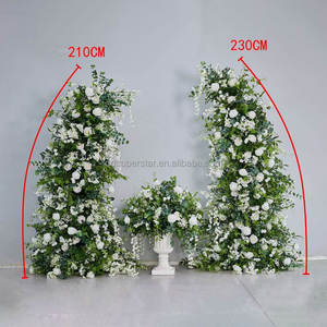 C-322 Nuovo Design Arco Nuziale per Disposizioni Floreali, Struttura a Corno di Bue con Piante Verdi e Campanule Pendenti, Arco in Metallo - Product Image 5