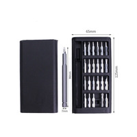 Jeu de tournevis de précision magnétique 25 en 1 avec un mini jeu de tournevis de poche de 24 pièces, petit kit de réparation pour téléphone portable, PC, etc.