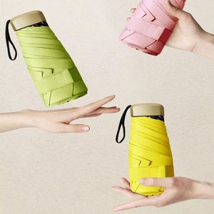 Sombrilla Plegable con Protección UV, Sombrilla de Bolsillo Portátil, 5 Pliegues, para Viajes de Verano, Súper Mini, Ligera, en Caja Dorada - Product Image 2