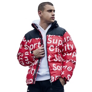 Piumino invernale personalizzato Unisex giacca imbottita in cotone spesso con cappuccio stampato giacca a sbuffo per uomo e <span class=keywords><strong>donna</strong></span> all'ingrosso - Product Image 1