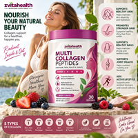 Poudre de protéines de collagène multi-types I, II, III pour le soutien des articulations, l'élasticité de la peau, la beauté des cheveux et des ongles, complément alimentaire