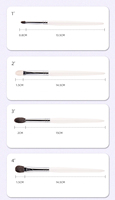 Mini ensemble de 7 pinceaux de maquillage en bois, poils naturels, pinceau surligneur, pinceau estompeur, pinceau blush