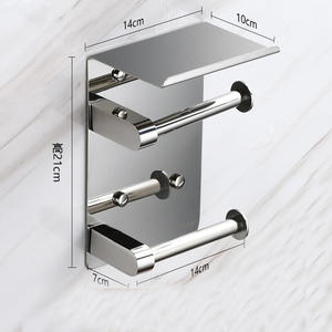 Yoto מדף מוטות מתכת טואלט מחזיק & מדף אחסון לרקמות אמבטיה שחורה רקמת חדר אמבטיה נייר קוסמטיקה - Product Image 3