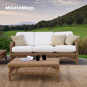 Rattan Furniture <b>Garden</b> <b>Sets</b> Bamboo Balcony Patio <b>Set</b> Restaurant Tables and Chairs Lounge Swimming Pool Relax Chair - Product Image 4