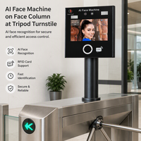 Machine de reconnaissance faciale IA anti-contrefaçon à double caméra, écran tactile 4,3 pouces, messages vocaux multilingues, pour communautés fermées et centres commerciaux, CE