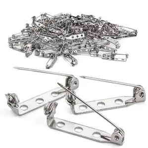 Factory Safety Pins Bulk Packing Silver Tone Brooch Backs Clasp Safety Pins With Locking For Making Corsage