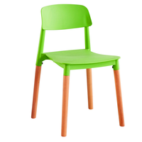 Silla de Plástico para Moldes de Inyección, Silla con Patas de Madera Maciza, Sillas de Comedor Apilables