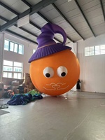 Calabaza Gigante Inflable Personalizada con Sombrero, Mascota con Luz LED, Decoración para Halloween, Adornos de Halloween para Exteriores