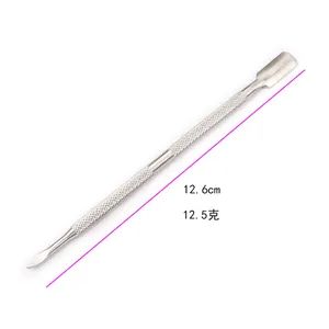 Groothandel Professionele Goedkope Zilver 410 Rvs Cuticle Remover Nail Pusher Voor Nagels