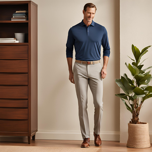 Polyester <strong>Trouser</strong> Casual Chino Pants <strong>for</strong> <strong>Men</strong> Stretch <strong>Golf</strong> Pants - Product Image 5