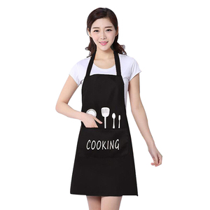 En gros logo Personnalisé Imprimé Poly Coton <span class=keywords><strong>Blanc</strong></span> Noir Promotion <span class=keywords><strong>Cuisine</strong></span> Chef Tablier - Product Image 2
