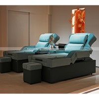 Canapé de réflexologie électrique inclinable original en velours pour salon commercial avec fonctions de bain de pieds et de réflexologie