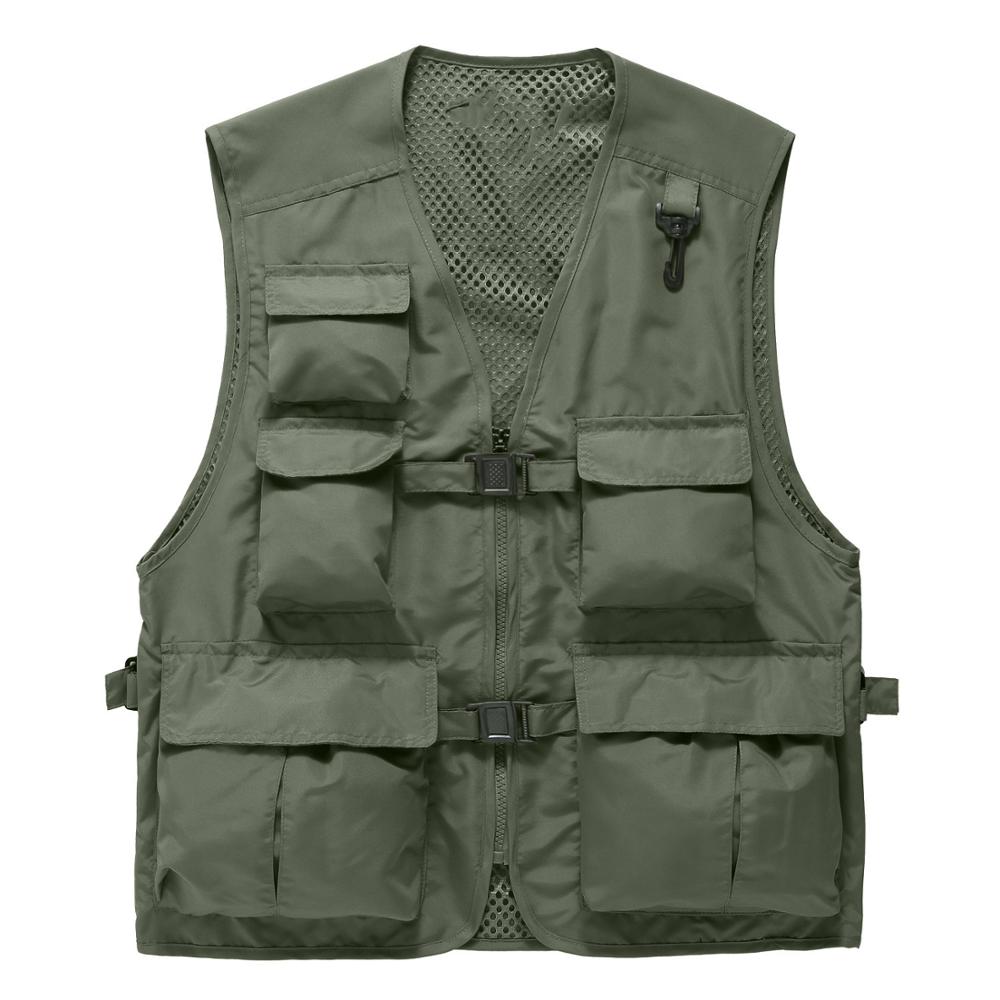 Жилет для рыбалки с несколькими карманами, жилет для путешествий и фотосъемки, охотничьи дышащие куртки без воротника