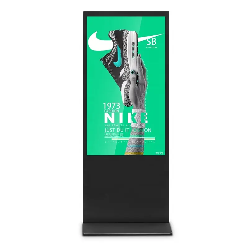 Vertical touch screen monitor lcd 55 inch free standing kiosk video display stand