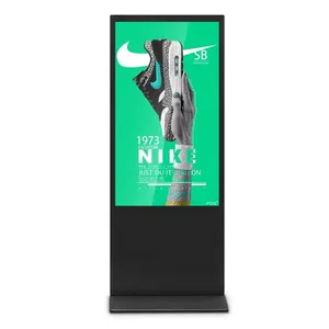 Vertikale touchscreen-monitor lcd 55 zoll freistehende kiosk video display-ständer