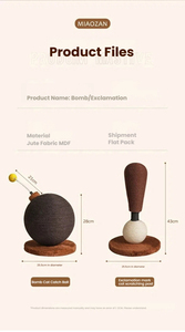 विस्मय आकार सिसल बिल्ली खरोंच पोस्ट ऊर्ध्वाधर पहनने प्रतिरोधी बिल्ली - Product Image 2