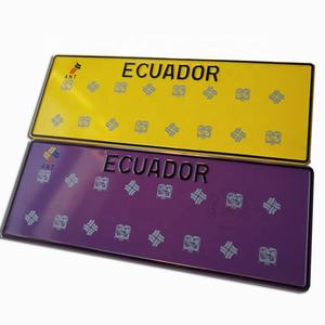 Estampado de metal en relieve de aluminio reflectante número motocicleta negro en blanco Jdm japonés europeo personalizado Euro placas de matrícula de coche - Product Image 6
