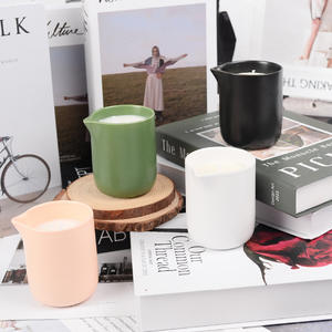 Custom 12Oz Keramische Roze Kaars Pot Giet Tuit Kleine Vorm Huisdecoratie Kerst Kandelaar Voor <span class=keywords><strong>Massage</strong></span> Snel - Product Image 4