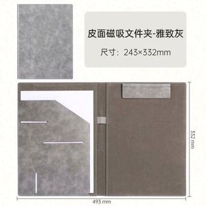Custom Logo Printing PU Leather Clip <b>File</b> Folder <b>A4</b> Size 2.5cm Thickness Custom Color Business School Office Conference - Product Image 4