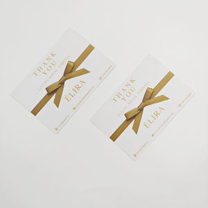 Cartes de vœux d'affaires de luxe écologiques en papier couché 300 g/m² avec logo personnalisé, estampage à chaud or, impression 1 couleur - Product Image 3