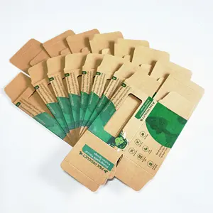 Boîte à cartes Kraft brun biodégradable personnalisée, boîte en papier Recyclable pour collation