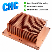 Dissipateur thermique en cuivre personnalisé industriel avec ailettes de refroidissement denses pour modules de contrôle électroniques