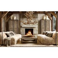 Canapé en peluche style luxe nordique, minimaliste moderne, avec structure en bois massif, trois places, avec housse en cachemire pour salon