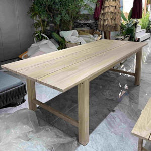 Nordic Simplicity Garden Furniture <strong>Teak</strong> Chairs <strong>Dining</strong> <strong>Table</strong> Set <strong>Table</strong> and Chair Courtyard Wood Luxury Contemporary Outdoor - Product Image 4