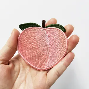 High Quality DIY Peach Fruit Cartoon Patch Embroidery for Hats