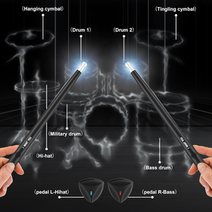 Batería <span class=keywords><strong>Virtual</strong></span> Portátil con Baquetas Eléctricas para Niños y Adultos, con Luces RGB y Conectividad Bluetooth - Product Image 6