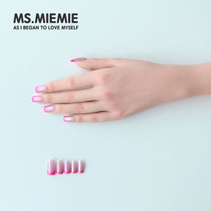 Ms.Miemie – Lot de 24 faux ongles réutilisables en forme de cercueil, style <span class=keywords><strong>French</strong></span> Manucure Métallique Aurore, pour application sur les doigts – Vente en gros - Product Image 2