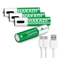 Baterai AAA HAKADI USB Baterai Lithium Isi Ulang 1.5V 1200mwh Perlindungan Lingkungan Hijau