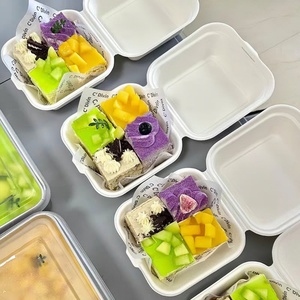 450ml không tẩy trắng mía bã mía thực phẩm container thân thiện với môi nhà compostable phân hủy sinh học vỏ sò hộp thực phẩm nhỏ - Product Image 6