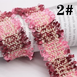 Potongan renda Rayon katun lebar 3cm untuk anak perempuan, tas garmen multiwarna gaya saluran Korea pita aksesori tenun tepi berjumbai - Product Image 5