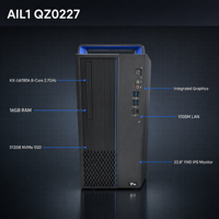 Zhaoxin KX-U6780A Octa Core 2.7GHz Desktop PC Set, RAM 16GB, SSD NVMe 512GB, GPU Terintegrasi, LAN Gigabit, Casing Kecil 8L