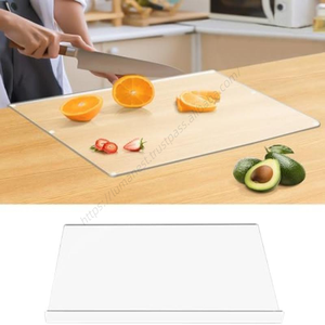 Planche à découper en acrylique sans plastique, grande, avec rebord, pour la cuisine (vente en gros) - Product Image 1