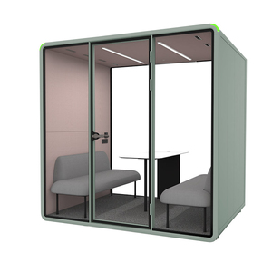 Cabina de oficina ventilada e insonorizada para reuniones, cabina de oficina móvil para 4 personas, adecuada para oficinas de diseño abierto. - Product Image 4
