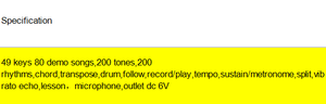 Bàn phím chuyên nghiệp 49 phím tất cả trong một | Âm 200, nhịp 200, 80 bài hát demo | Duy trì, tách, ghi, đầu vào Mic - Product Image 3