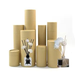 Tubo de papel de vela Kraft de cilindro 100% reciclado, difusor de caña de Perfume cosmético, caja redonda, tubo de cartón, Cajas de Regalo para embalaje