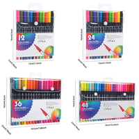 Personnalisé avec logo 12/24/36/48/60/72/100 /120 couleurs stylo marqueur à double pointe marqueurs d'art non toxique à double pointe permanente