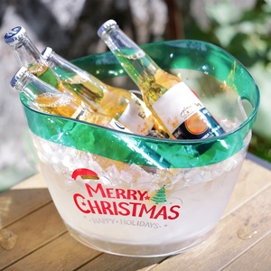 Seau à glace transparent en plastique de 5 L pour vin rouge <span class=keywords><strong>et</strong></span> bière - Emballage carton portable, design moderne pour Noël - Approvisionnement direct usine - Product Image 1