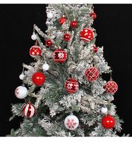 Ensemble de boules de Noël de luxe en PET, décorations de sapin peintes et incassables avec cordon de suspension pour les fêtes, mariages et cadeaux