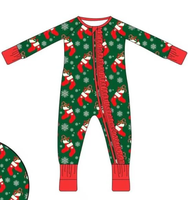 Ensemble pyjama pour filles et garçons à manches longues avec motif flocon de neige, chaussettes de Noël vertes assorties pour frères et sœurs, vente chaude